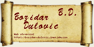 Božidar Dulović vizit kartica